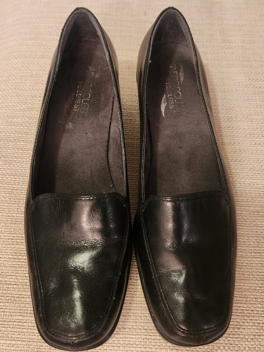 Aerosoles Wedge Heel Loafers, Faux Leather, Women's Size 8.5